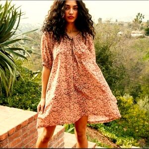 DOEN Chestnut Dress in Pink Valley Floral, size XS